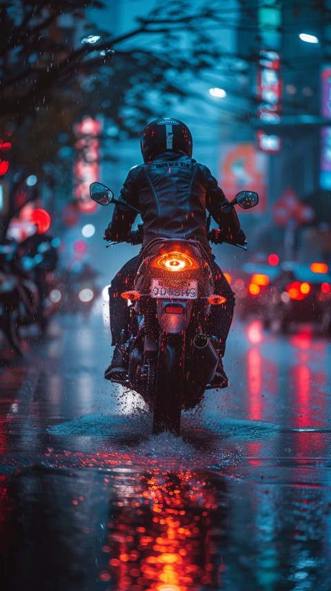 Man on Motorcycle Riding Down a Road  Biker Aesthetic Wallpaper (681)