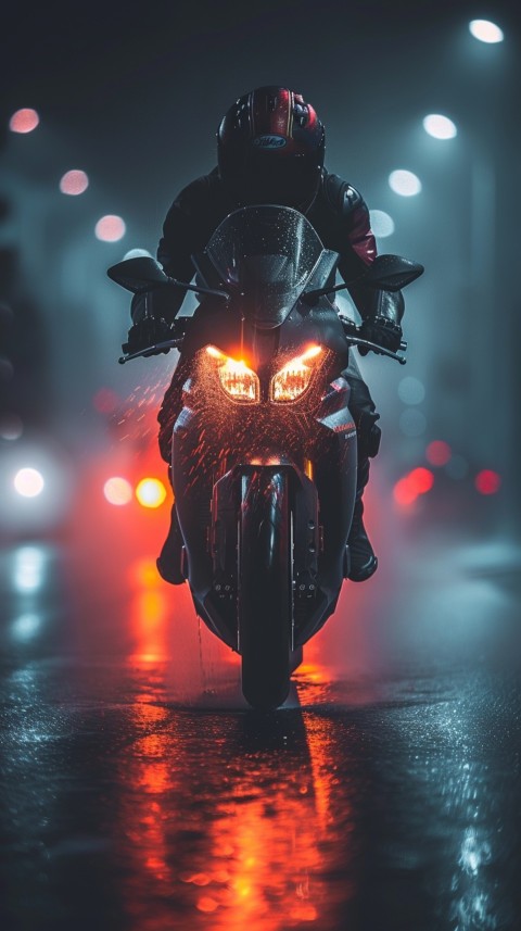 Man on Motorcycle Riding Down a Road  Biker Aesthetic Wallpaper (753)