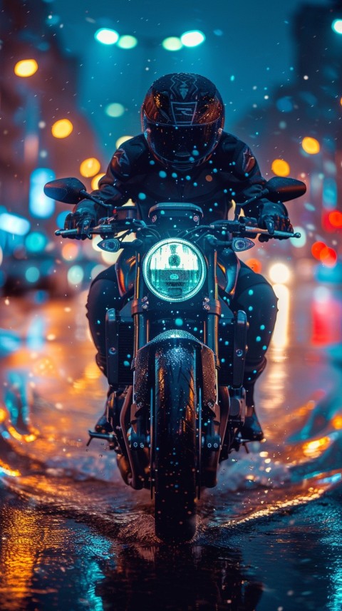 Man on Motorcycle Riding Down a Road  Biker Aesthetic Wallpaper (778)