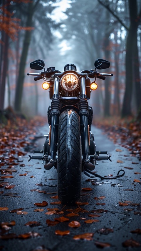Man on Motorcycle Riding Down a Road  Biker Aesthetic Wallpaper (853)