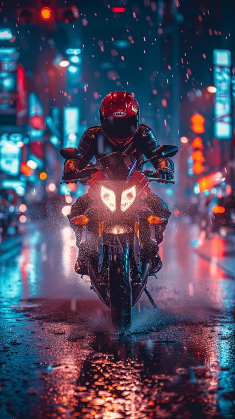 Man on Motorcycle Riding Down a Road  Biker Aesthetic Wallpaper (836)