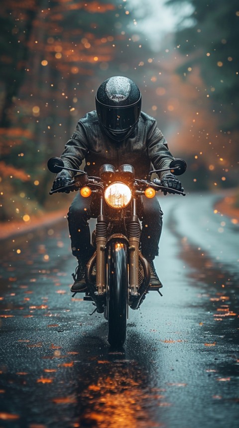 Man on Motorcycle Riding Down a Road Beach Side Biker Aesthetic Wallpaper (24)