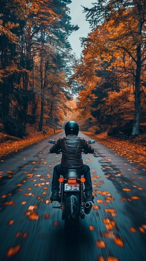 Man on Motorcycle Riding Down a Road Beach Side Biker Aesthetic Wallpaper (56)
