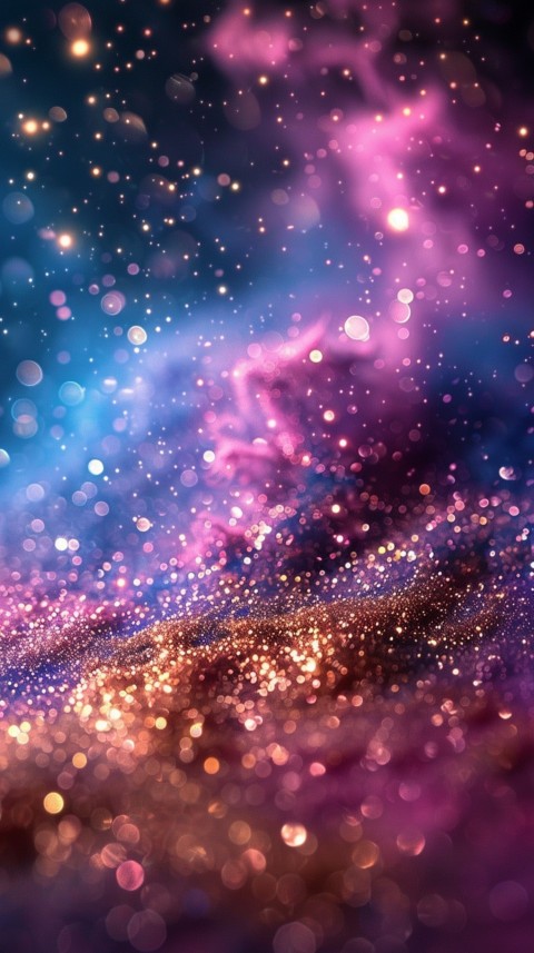 A photo of sparkling glitter in galaxy nebula pastel colors (102)