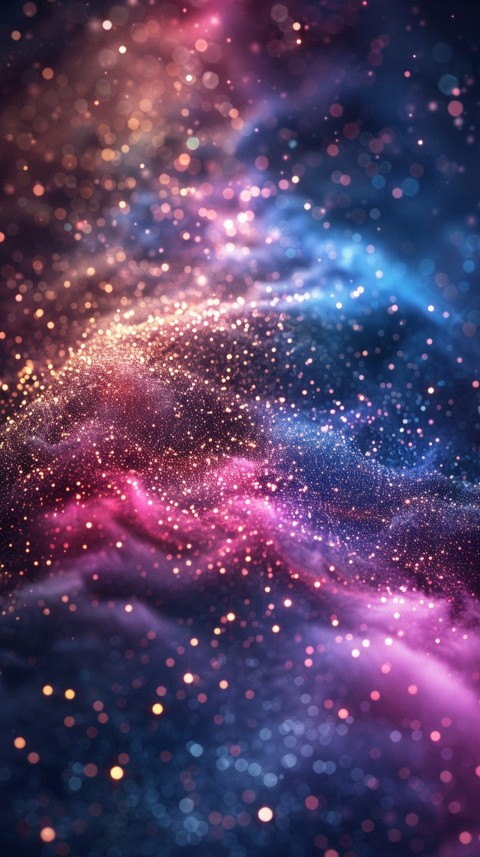 A photo of sparkling glitter in galaxy nebula pastel colors (115)