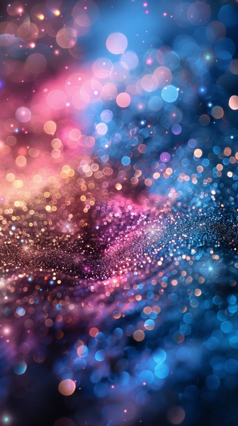 A photo of sparkling glitter in galaxy nebula pastel colors (160)