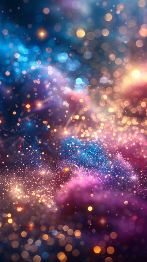 A photo of sparkling glitter in galaxy nebula pastel colors (174)