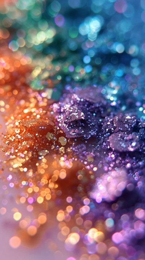 A photo of sparkling glitter in lavender orange and green pastel colors (7)