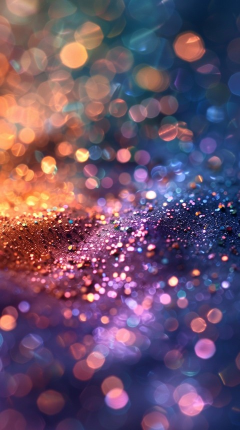 A photo of sparkling glitter in lavender orange and green pastel colors (16)