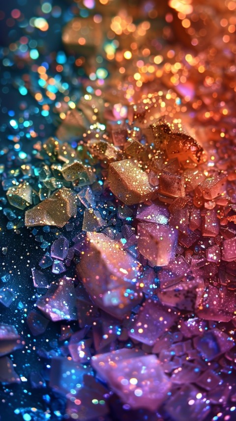 A photo of sparkling glitter in lavender orange and green pastel colors (13)