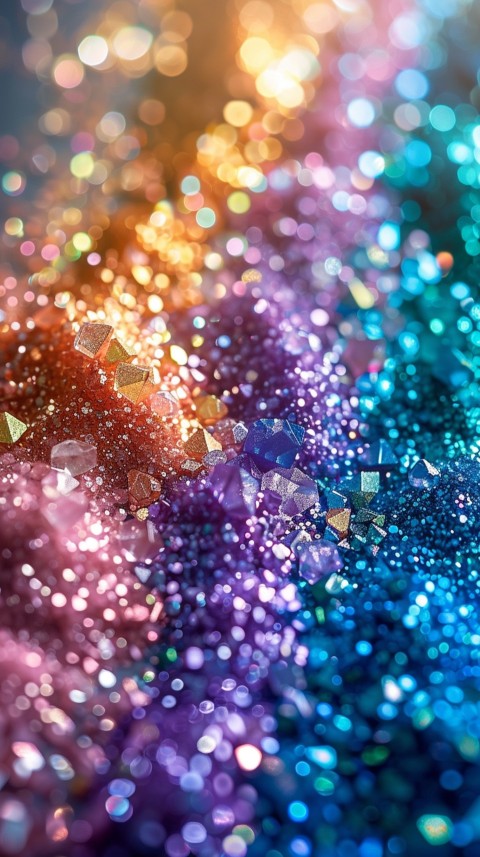 A photo of sparkling glitter in lavender orange and green pastel colors (12)