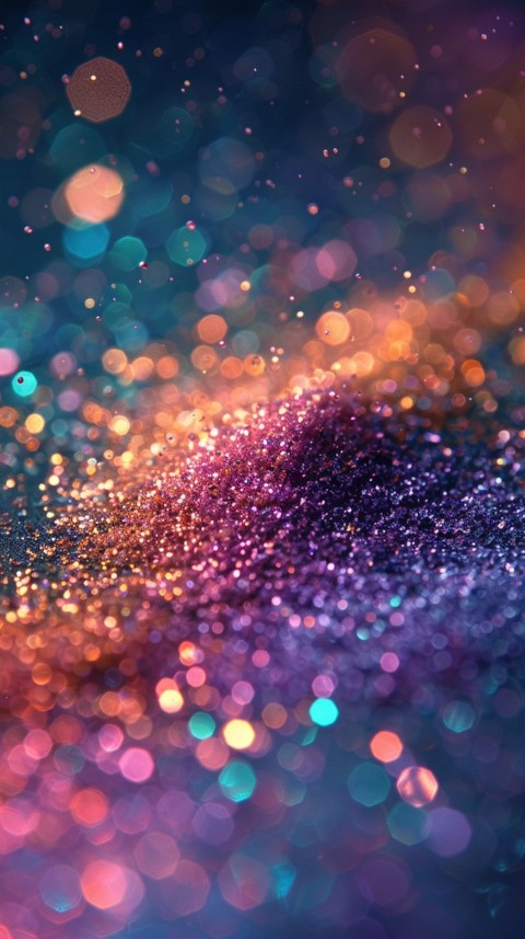 A photo of sparkling glitter in lavender orange and green pastel colors (3)