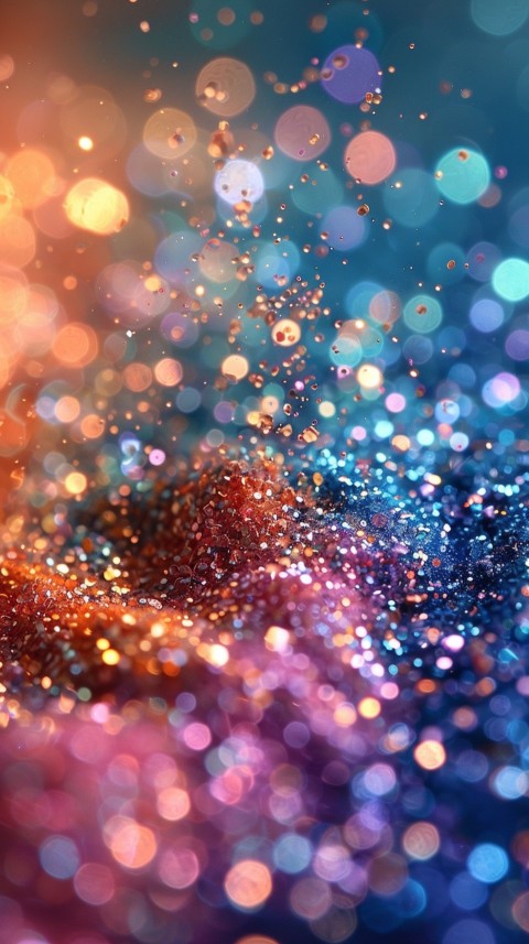 A photo of sparkling glitter in lavender orange and green pastel colors (5)