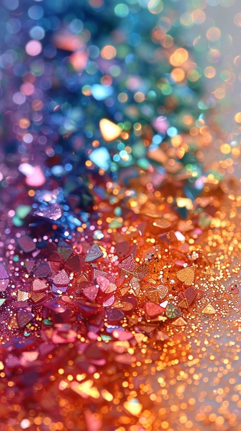 A photo of sparkling glitter in lavender orange and green pastel colors (17)