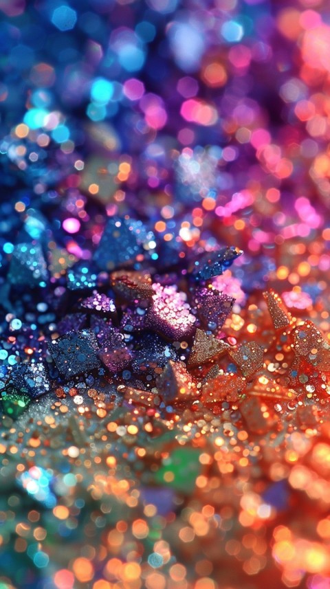 A photo of sparkling glitter in lavender orange and green pastel colors (20)