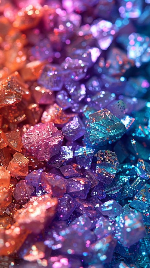 A photo of sparkling glitter in lavender orange and green pastel colors (15)