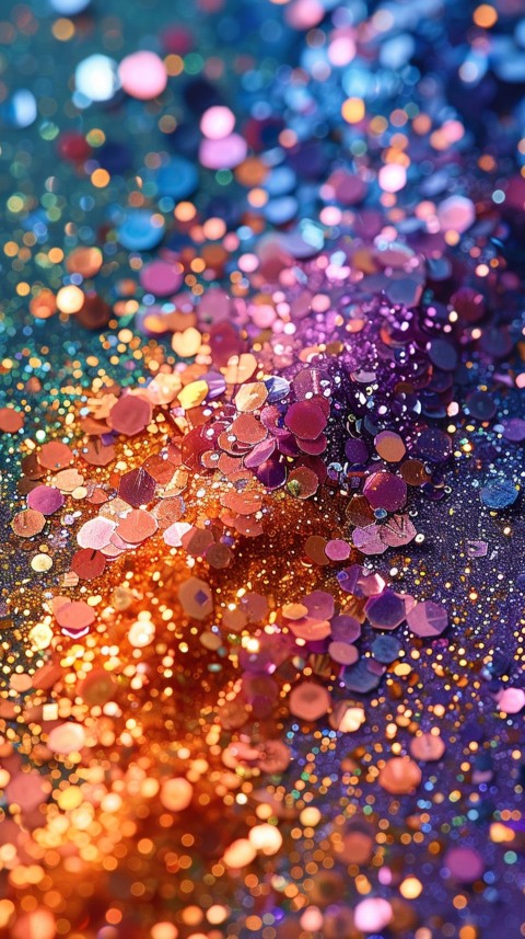 A photo of sparkling glitter in lavender orange and green pastel colors (10)