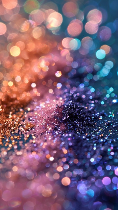 A photo of sparkling glitter in lavender orange and green pastel colors (22)