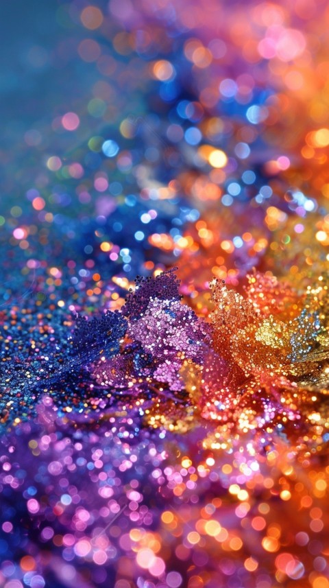 A photo of sparkling glitter in lavender orange and green pastel colors (44)