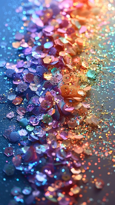 A photo of sparkling glitter in lavender orange and green pastel colors (48)