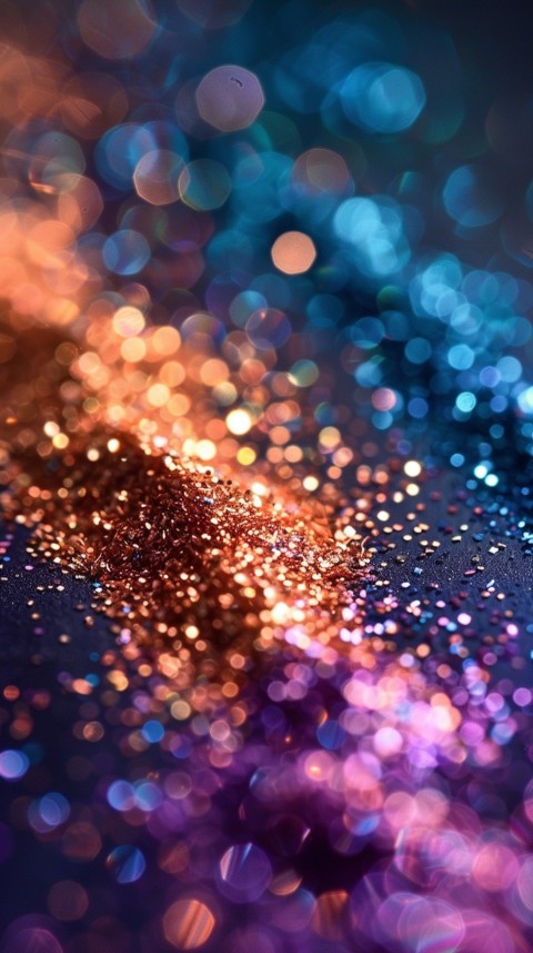 A photo of sparkling glitter in lavender orange and green pastel colors (23)