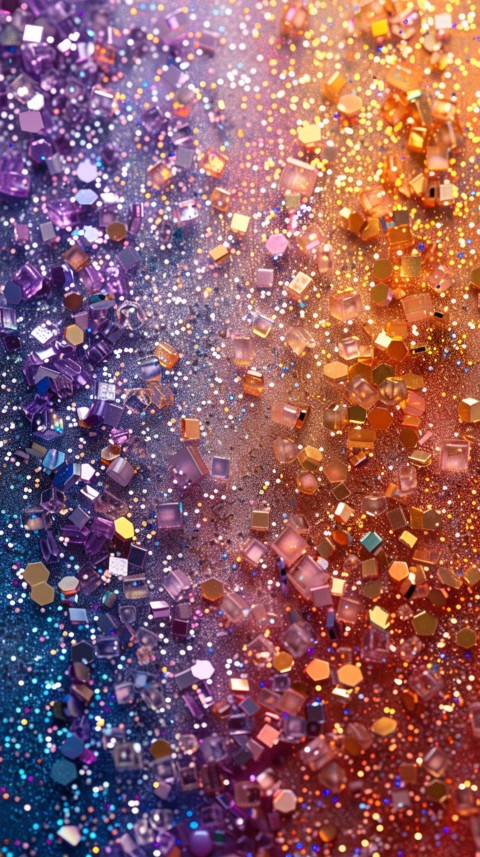 A photo of sparkling glitter in lavender orange and green pastel colors (42)