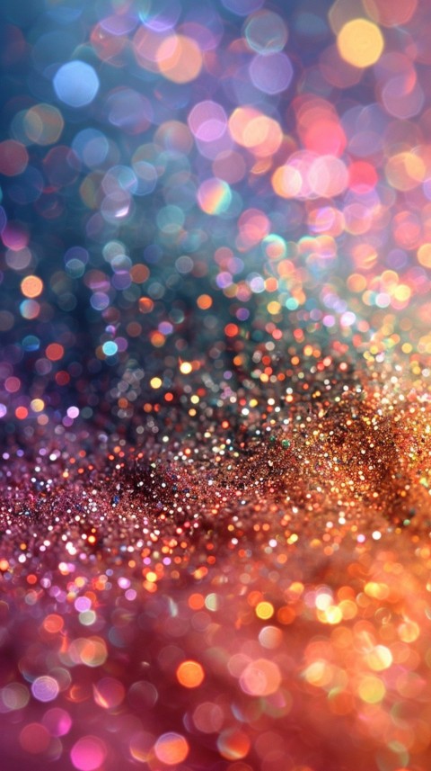 A photo of sparkling glitter in lavender orange and green pastel colors (64)