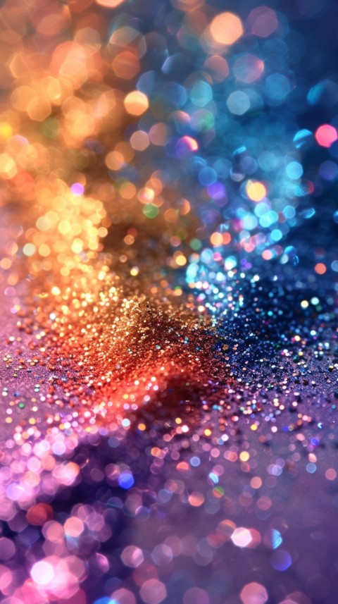 A photo of sparkling glitter in lavender orange and green pastel colors (56)