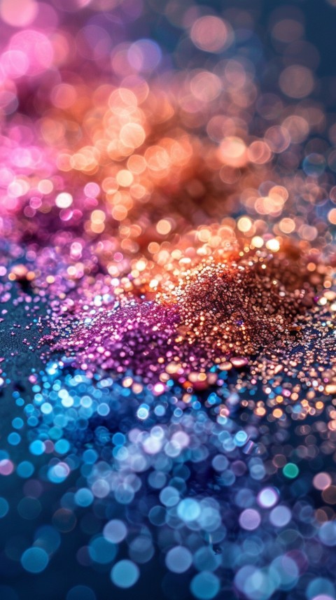 A photo of sparkling glitter in lavender orange and green pastel colors (66)