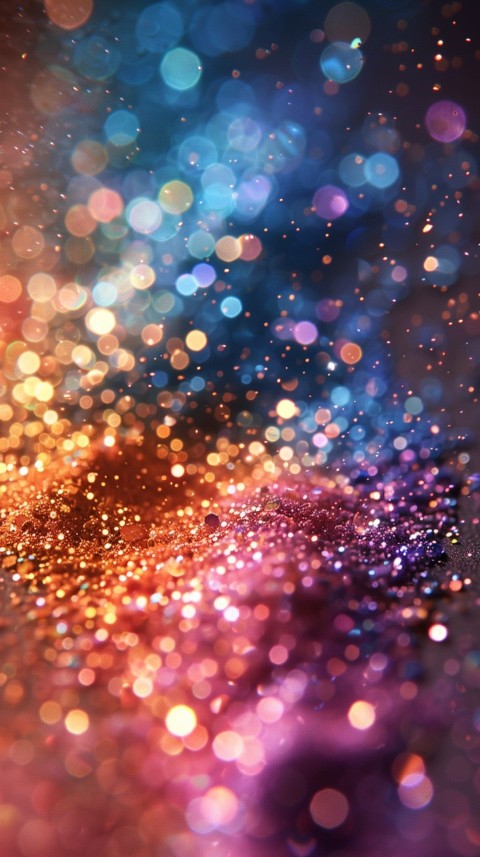 A photo of sparkling glitter in lavender orange and green pastel colors (68)