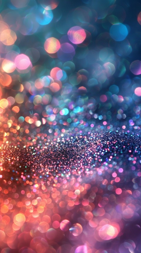 A photo of sparkling glitter in lavender orange and green pastel colors (79)