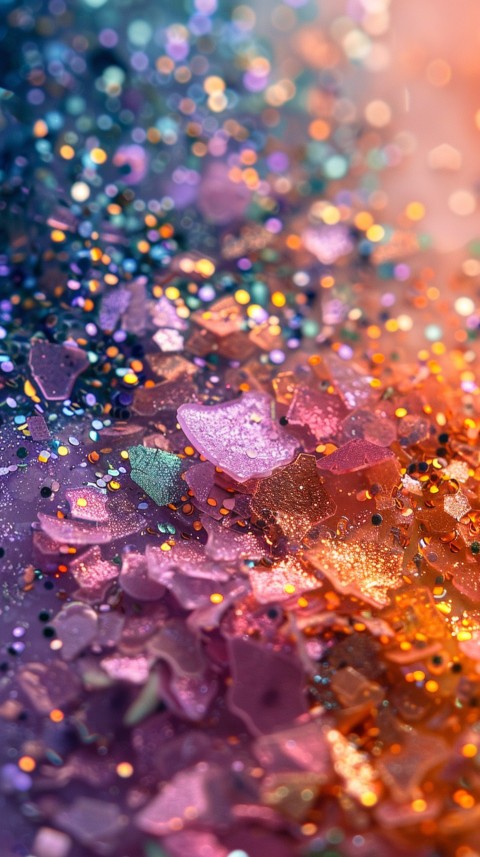 A photo of sparkling glitter in lavender orange and green pastel colors (54)