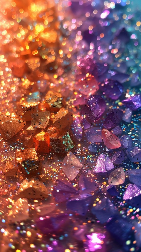 A photo of sparkling glitter in lavender orange and green pastel colors (61)