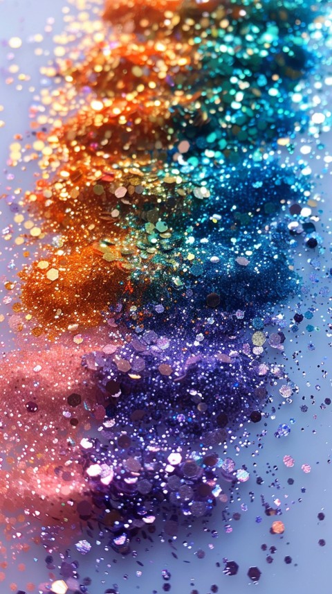 A photo of sparkling glitter in lavender orange and green pastel colors (62)