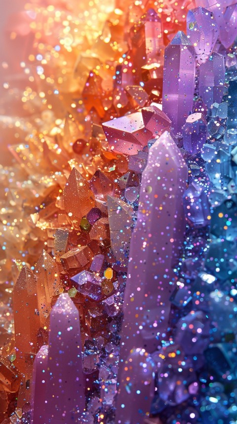 A photo of sparkling glitter in lavender orange and green pastel colors (70)