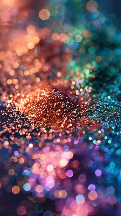 A photo of sparkling glitter in lavender orange and green pastel colors (81)