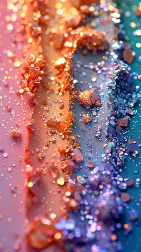 A photo of sparkling glitter in lavender orange and green pastel colors (86)