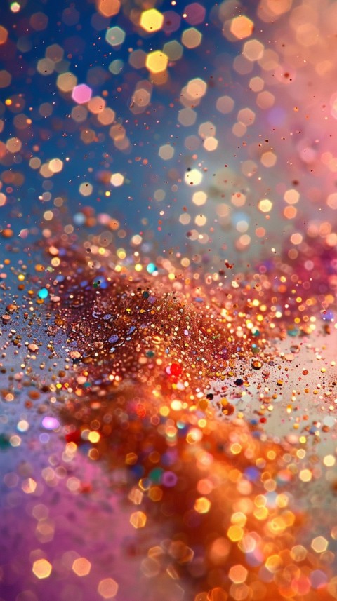 A photo of sparkling glitter in lavender orange and green pastel colors (84)