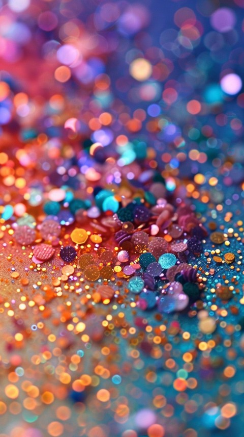 A photo of sparkling glitter in lavender orange and green pastel colors (96)