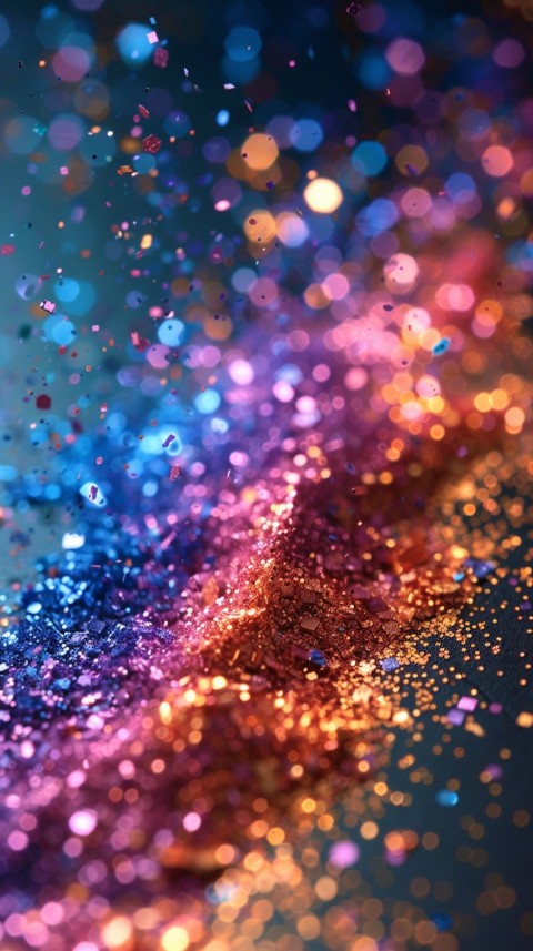 A photo of sparkling glitter in lavender orange and green pastel colors (126)