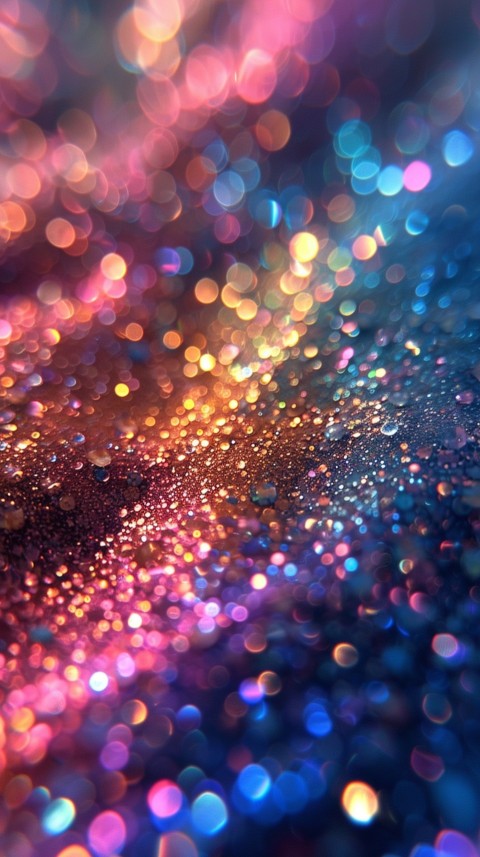 A photo of sparkling glitter in lavender orange and green pastel colors (125)