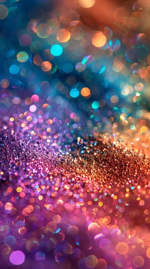 A photo of sparkling glitter in lavender orange and green pastel colors (128)