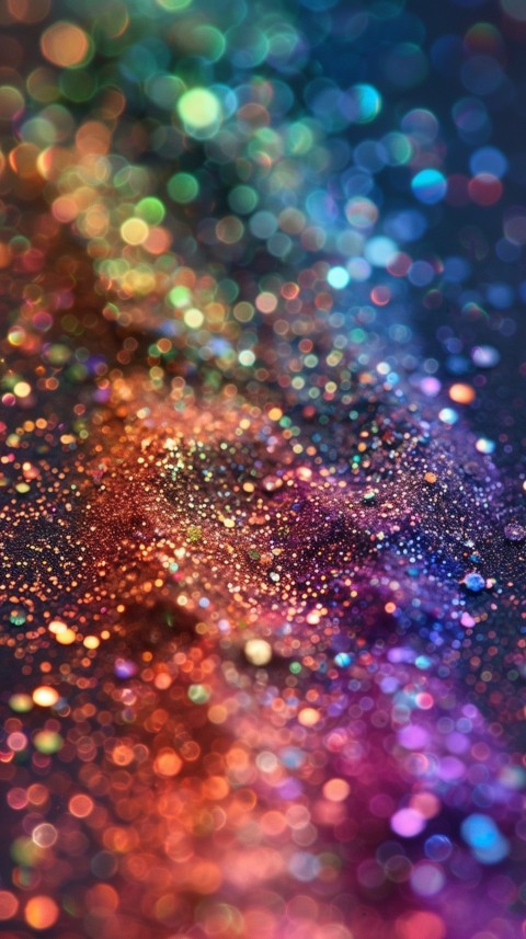 A photo of sparkling glitter in lavender orange and green pastel colors (112)