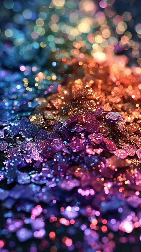 A photo of sparkling glitter in lavender orange and green pastel colors (102)