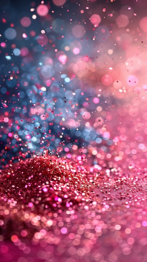 A photo of sparkling glitter in pink and red pastel colors aesthetic (59)