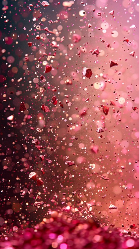 A photo of sparkling glitter in pink and red pastel colors aesthetic (83)