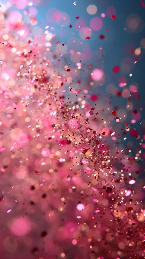 A photo of sparkling glitter in pink and red pastel colors aesthetic (113)