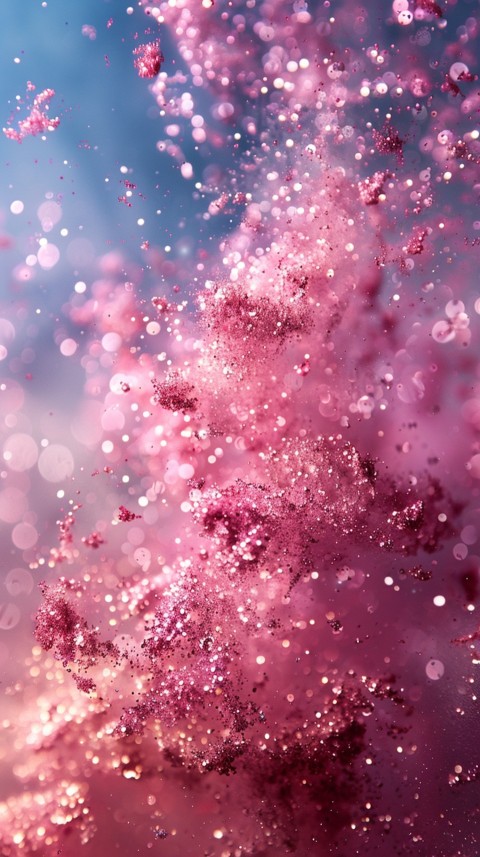 A photo of sparkling glitter in pink and red pastel colors aesthetic (117)