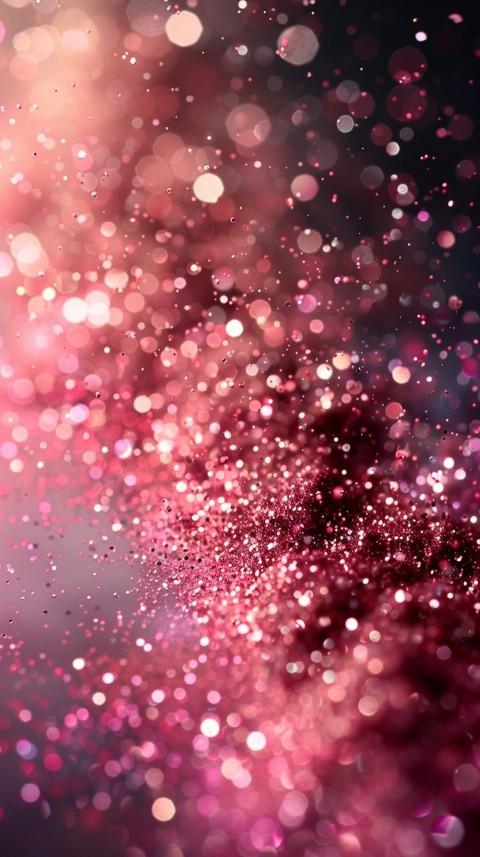 A photo of sparkling glitter in pink and red pastel colors aesthetic (102)