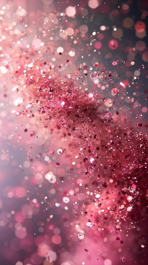 A photo of sparkling glitter in pink and red pastel colors aesthetic (120)